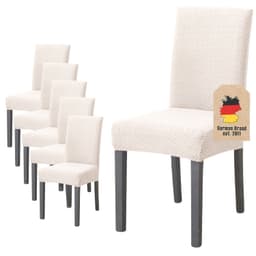 6x Stoltrekk 38-45 cm sete 45-65 cm rygghøyde (beige)