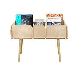 Vinylboks med ben og 3 rom i tre