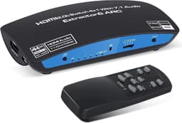 NÖRDIC HDMI Switch 4 til 1 med 7.1 lydudtrækker ARC SPDIF stereo 3,5 mm lyd 4K60hz EDID HDCP2.2 3D HDR10 18 Gbps