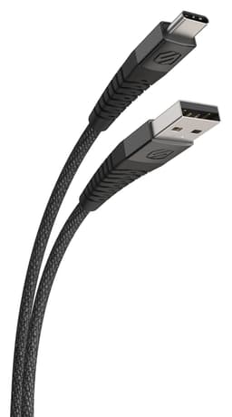 Strikeline Braided ladekabel USB-C til USB-A - 300 cm - sort