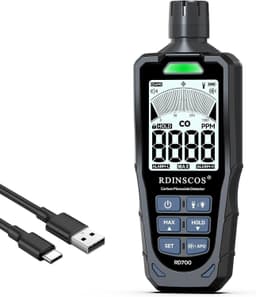 NÖRDIC Hiilimonoksidimittari LCD-näytöllä, kannettava CO-mittari kotiin, retkeilyyn, ulkokäyttöön