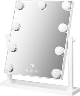 re. Hollywood-spegel med 9 LED-lampor