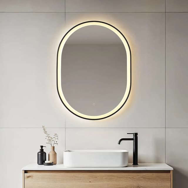 Badeværelsesspejl Flare 60 x 80 cm – touch – dæmpbar – farvejusterbar med varme