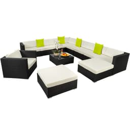 tectake Polyrattan loungesæt Las Vegas 75 x 75 x 38 cm Sort