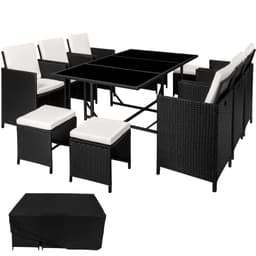 Rottinki-puutarhakalustesarja Malaga 6+4+1 suojapeitteellä, vaihtoehto 1