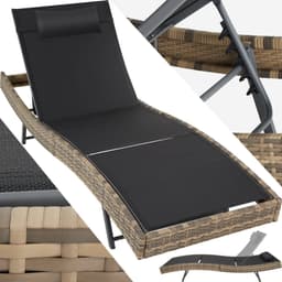 tectake Solsäng konstrotting Delphine 211 x 69 x 94 cm Natur