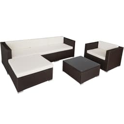 tectake Polyrattan loungesæt Milano 66 x 76 x 65 cm Brun