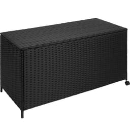 Hyndeboks med hjul i aluminium og polyrattan
