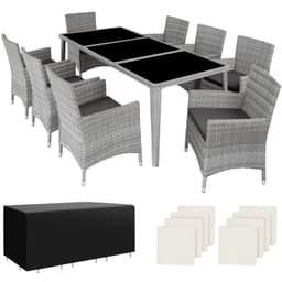 Rottinki puutarhakalustesarja Menorca alumiini suojapeitteineen