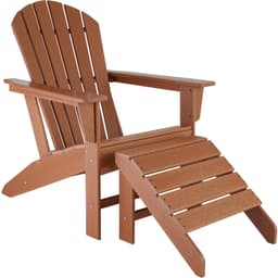 tectake Havestol med fodskammel 83 x 79 x 97 cm Brun