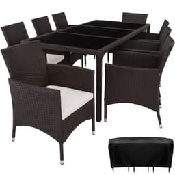 tectake Polyrattan havemøbelsæt 60 x 55 x 83 cm Brun