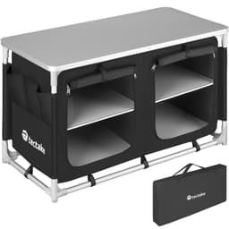 tectake Campingskab Komfort med 4 rum 97 x 47.5 x 56.5 cm Sort