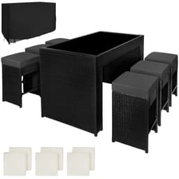 Ibiza Baarisetti puutarhaan suojapeitteellä, alumiinirottinkia