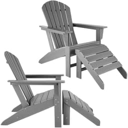 Sett av 2 hagestoler med fotskammel Adirondack-Design
