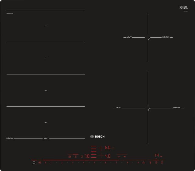 Serie 8 PXE601DC1E kokeplate Sort Innebygget Sonebasert induksjon 4 zone(s)