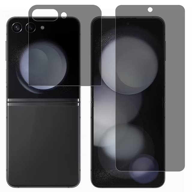 SKALO Samsung Z Flip7 FE Heltäckande Privacy PET Matt Skärmskydd Fram+Bak - Svart