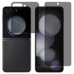 SKALO Samsung Z Flip7 FE Kokonaan Peittävä Privacy PET Matta Näytönsuoja Etu+Taka - Musta