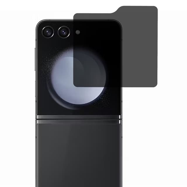 SKALO Samsung Z Flip7 FE Privacy Yttre Skärmskydd Härdat Glas - Svart