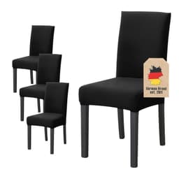 4x Tuolinpäälliset Tuolien suojus (musta)