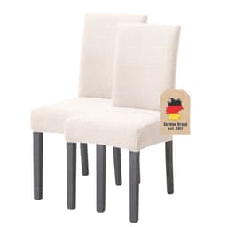2x Stolsöverdrag Klädsel för stol (beige)