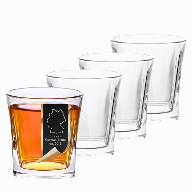 4x Whiskyglas Old Fashioned Whiskey Kristallglas