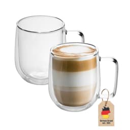 2x Kaffeglass Teglass Dobbeltvegget Termisk Glass 200ml
