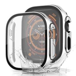 Cover+Screen Protector Film for Apple Watch 9/8/7 45mm Sølv