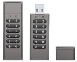 NÖRDIC Sikkert kryptert USB-minne med passordbeskyttelse og lås, AES-256-bit, USB 3.0 for personlig beskyttelse, 32 GB