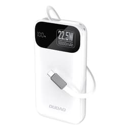 Dudao K31 10000 mAh 22.5W PD Powerbank sisäänrakennetulla USB-C-kaapelilla - Valkoinen