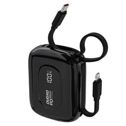 Dudao Tehopankki 22.5W 10000mAh sisäänrakennetulla USB-C ja salamakaapelilla - Svart