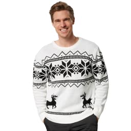 Julesweater Winterland hvid-sort