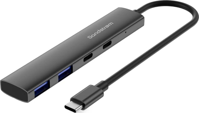 Sandstrøm S2C2AHUB26E 4-i-1 USB-C-hubb