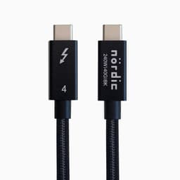 NÖRDIC 3m Thunderbolt 4 USB-C kabel 40Gbps 240W lader 8K video kompatibel med USB 4 og Thunderbolt 3