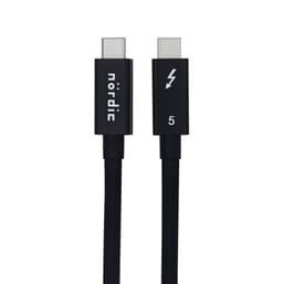 NÖRDIC 1,5m Thunderbolt 5 kabel 80Gbps dataöverföring 240W laddning 120Gbps bandbredd 16K60Hz 8K60Hz 4K540Hz