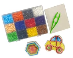 Perlesett med 3600 rørperler med tilbehør, 12 farger