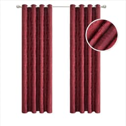 Himmeä valo pimennysverho (132x260cm, yksi paneeli renkailla) - yksityisyys ja valonhallinta Punainen