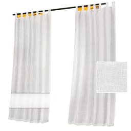 Sæt med 2 hvide, gennemsigtige udendørs gardiner med stropper - Lysfiltrering og privatlivsbeskyttelse L