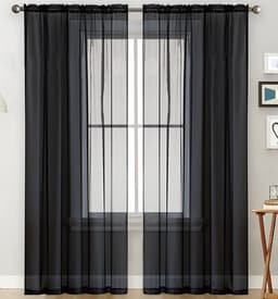 Mörkläggningsgardiner för sovrum, vardagsrum med mera Svart S