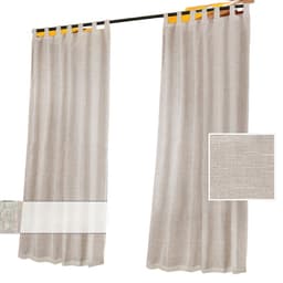 2 kpl pellavan näköisiä ulkoverhoja ripustuskujalla - valonsuodatus ja yksityisyyden suoja S