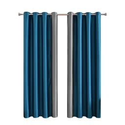 Stilfulde sorte og blå gardiner i dobbelt farve S