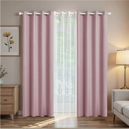 Sett med 3 blendingsgardiner (132x160cm) - Moderne og elegante romformørkende draperinger Rosa
