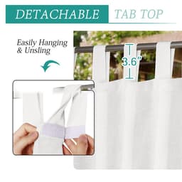 SET MED 2 Vita Polyester Skira Utegardiner med Hällor - Ljusfiltrering