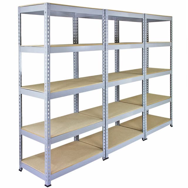 3 x Q-Rax metalreoler 90 x 50 x 180 cm grå