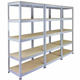 3 x Q-Rax metalreoler 90 x 50 x 180 cm grå