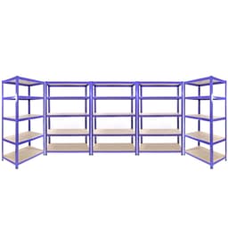 3 x Q-Rax sininen 120 x 50 x 180 cm ja 2 x sinistä hyllystöä 90 x 50 x 180 cm