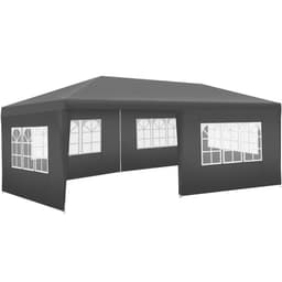 tectake Paviljong Vivara 6x3m med 5 sidopaneler 600 x 300 x 250 cm Grå