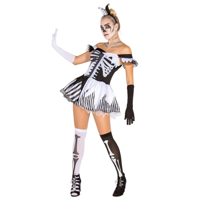 tectake Sort-hvid skelet halloweenkostume L | Elgiganten | Elgiganten