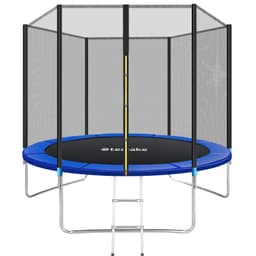 tectake Studsmatta Garfunky med skyddsnät , upp till 80 kg 305 x 305 x 256 cm Svart/Blå