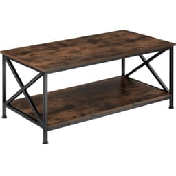 tectake Sofabord Pittsburgh 100 x 55 x 45.5 cm Industrielt Mørkt Træ, Rustikt