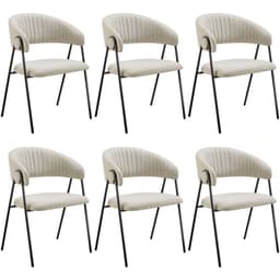 tectake Bedano fåtölj, stoppad, väv, 150 kg 6-pack set